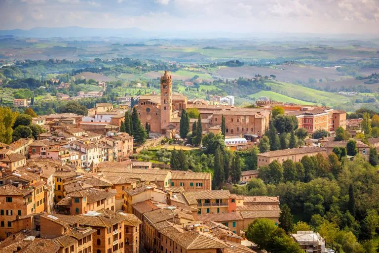 Luchtfoto van de stad Siena