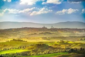 Geniet van de tijdloze skyline van Siena, een middeleeuws wonder